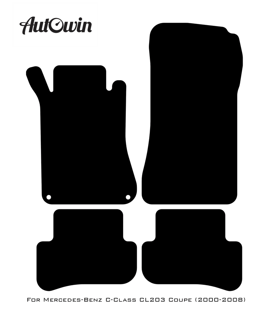 Black Floor Mats For Mercedes Benz C-Class CL203 Coupe (2000-2008) | Limited Edition - AutoWin