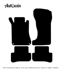 Black Floor Mats For Mercedes Benz C-Class S203 Estate 4Matic (2001-2007) | Limited Edition - AutoWin