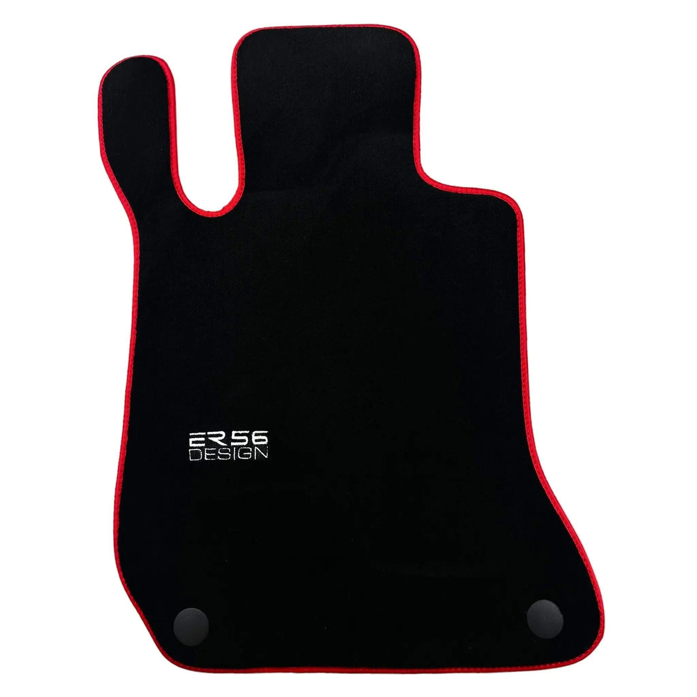 Black Floor Mats For Mercedes-Benz C Class W204 Coupe 2012-2015 ER56 Design with Red Trim - AutoWin