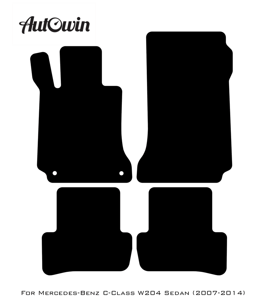 Black Floor Mats For Mercedes Benz C-Class W204 Sedan (2007-2014) | Limited Edition - AutoWin