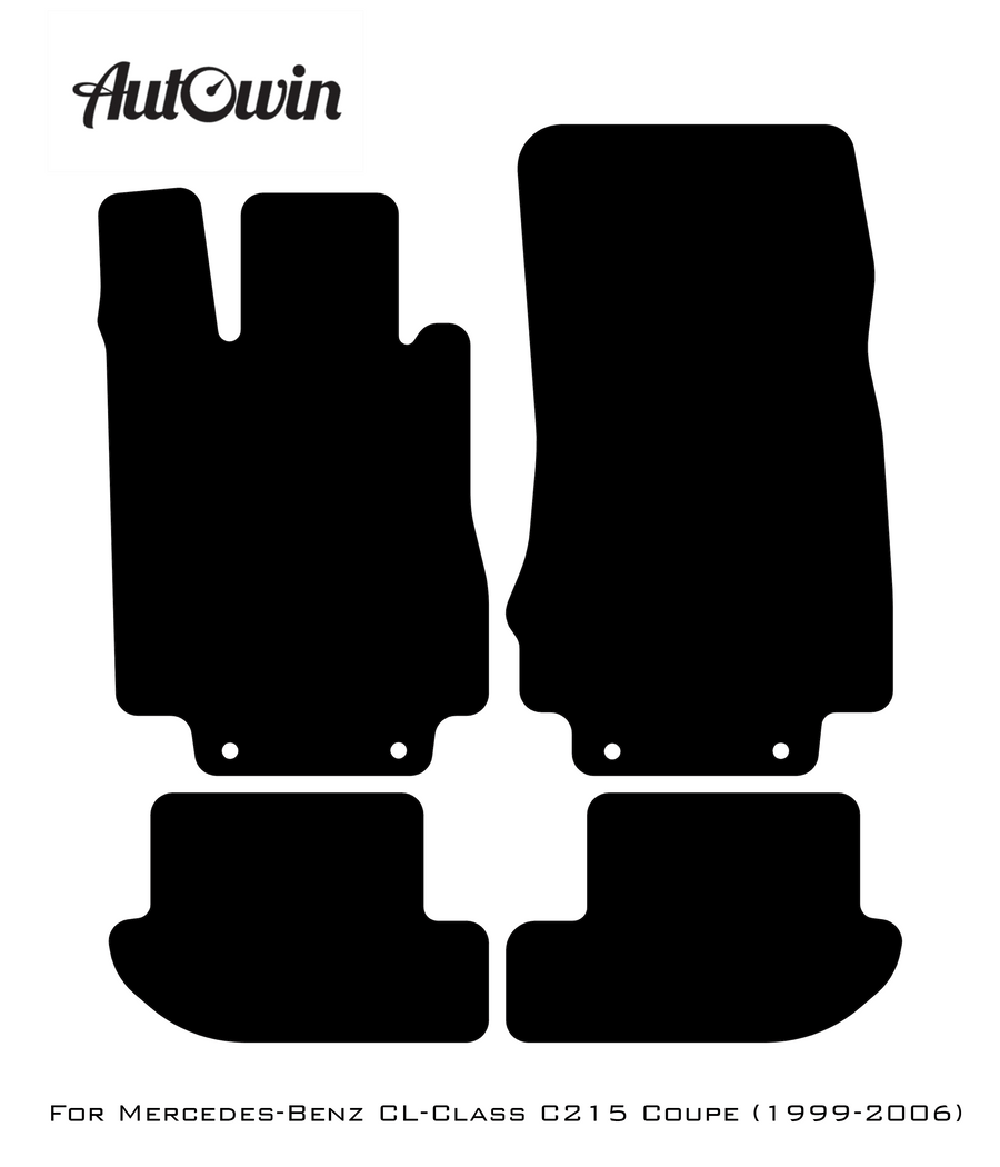 Black Floor Mats For Mercedes Benz CL-Class C215 Coupe (1999-2006) | Limited Edition - AutoWin