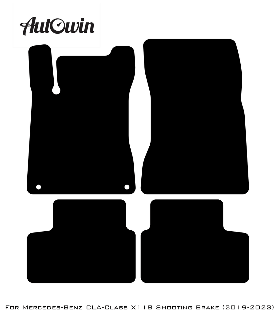 Black Floor Mats For Mercedes Benz CLA-Class X118 Shooting Brake (2019-2023) | Limited Edition - AutoWin