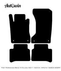 Black Floor Mats For Mercedes Benz E-Class S211 Estate 4Matic (2003-2009) | Limited Edition - AutoWin