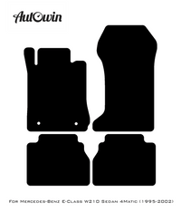 Black Floor Mats For Mercedes Benz E-Class W210 Sedan 4Matic (1995-2002) | Limited Edition - AutoWin