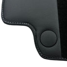 Black Floor Mats for Mercedes Benz E-Class W213 Sedan (2020-2023) Hybrid | "NO STEPS" Fluorescent Logo - AutoWin