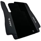 Black Floor Mats for Mercedes Benz E-Class W213 Sedan (2020-2023) Hybrid | "NO STEPS" Fluorescent Logo - AutoWin