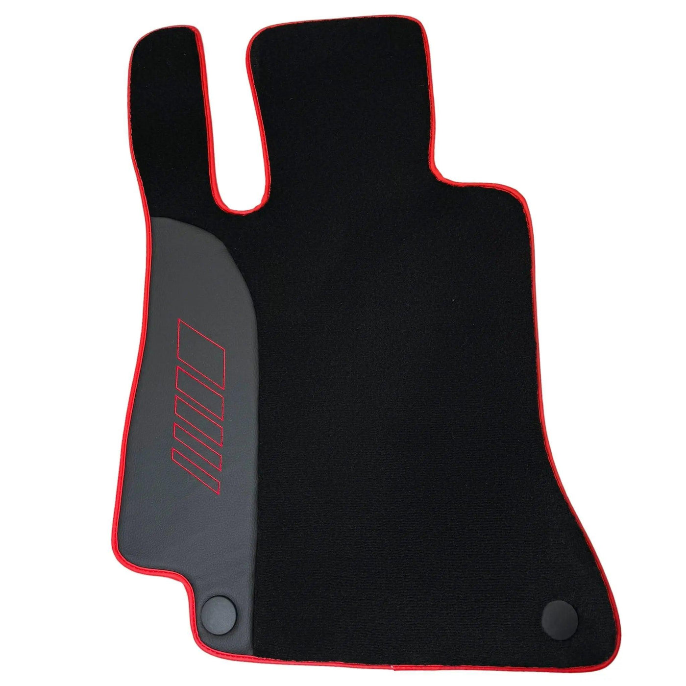 Black Floor Mats for Mercedes Benz E-Class W213 Sedan (2020-2023) Hybrid | Red Trim - AutoWin