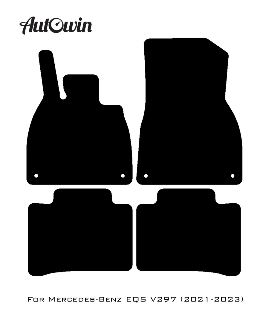 Black Floor Mats For Mercedes Benz EQS-Class V297 (2021-2023) | Limited Edition - AutoWin