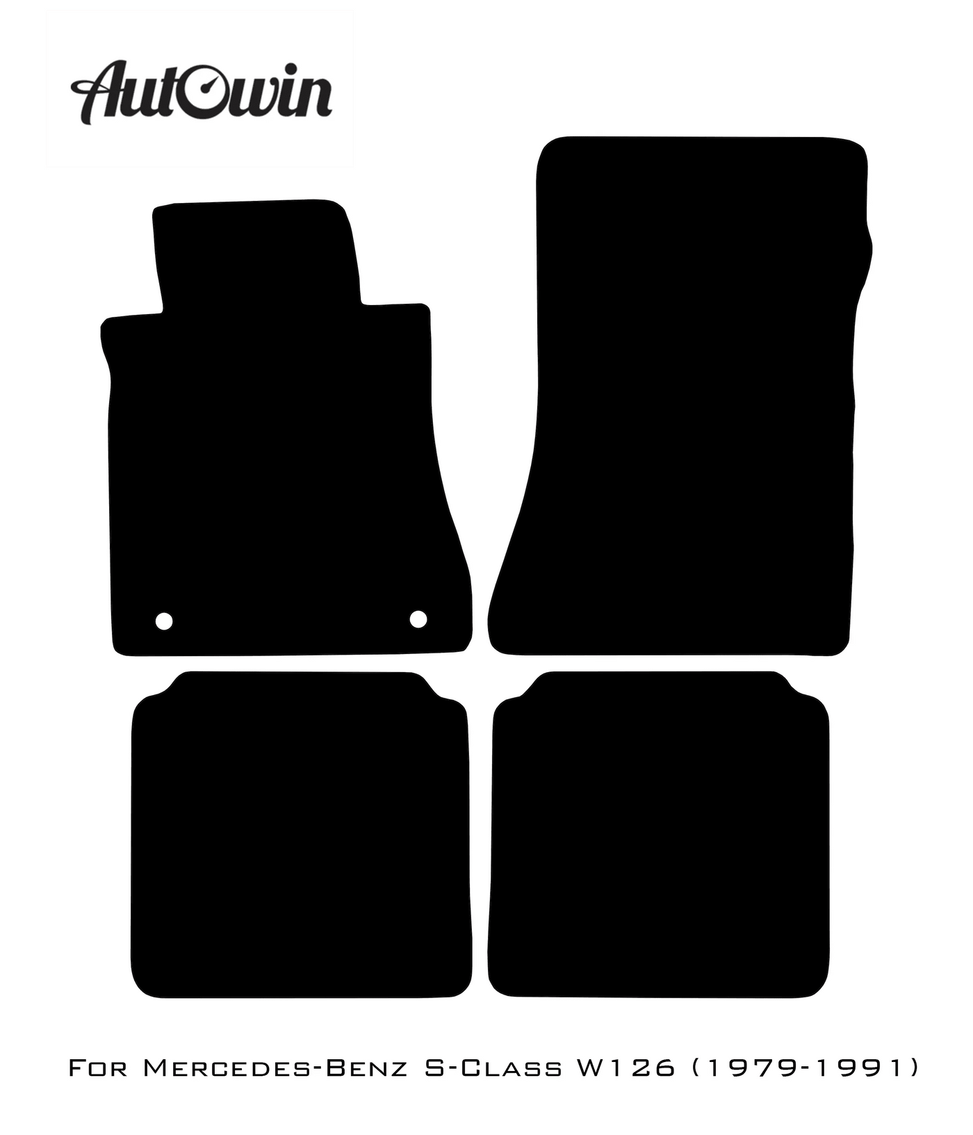 Black Floor Mats For Mercedes Benz S-Class W126 (1979-1991) | Limited Edition - AutoWin