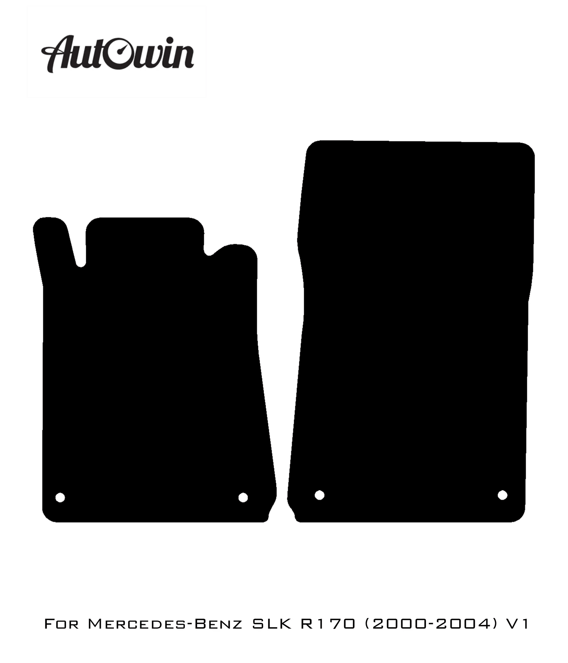 Black Floor Mats For Mercedes-Benz SLK-Class R170 (2000-2004) Beige Trim - AutoWin