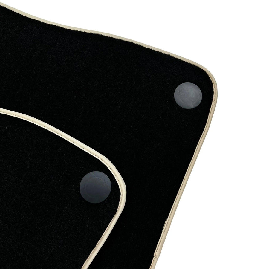 Black Floor Mats For Mercedes-Benz SLK-Class R172 (2011-2023) Beige Trim - AutoWin