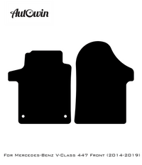Black Floor Mats For Mercedes Benz V-Class 447 Front (2014-2019) | Limited Edition - AutoWin