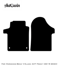 Black Floor Mats For Mercedes Benz V-Class 447 Front (2019-2023) | Limited Edition - AutoWin