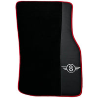 Black Floor Mats for Mini Cabrio F57 Convertible (2016-2023) With Leather | Red Trim - AutoWin