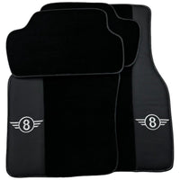 Black Floor Mats for Mini Cooper F56 (2013-2022) with Leather - AutoWin