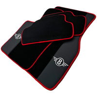 Black Floor Mats for Mini Cooper / One R53 (2001-2007) Cooper S with Leather | Red Trim - AutoWin