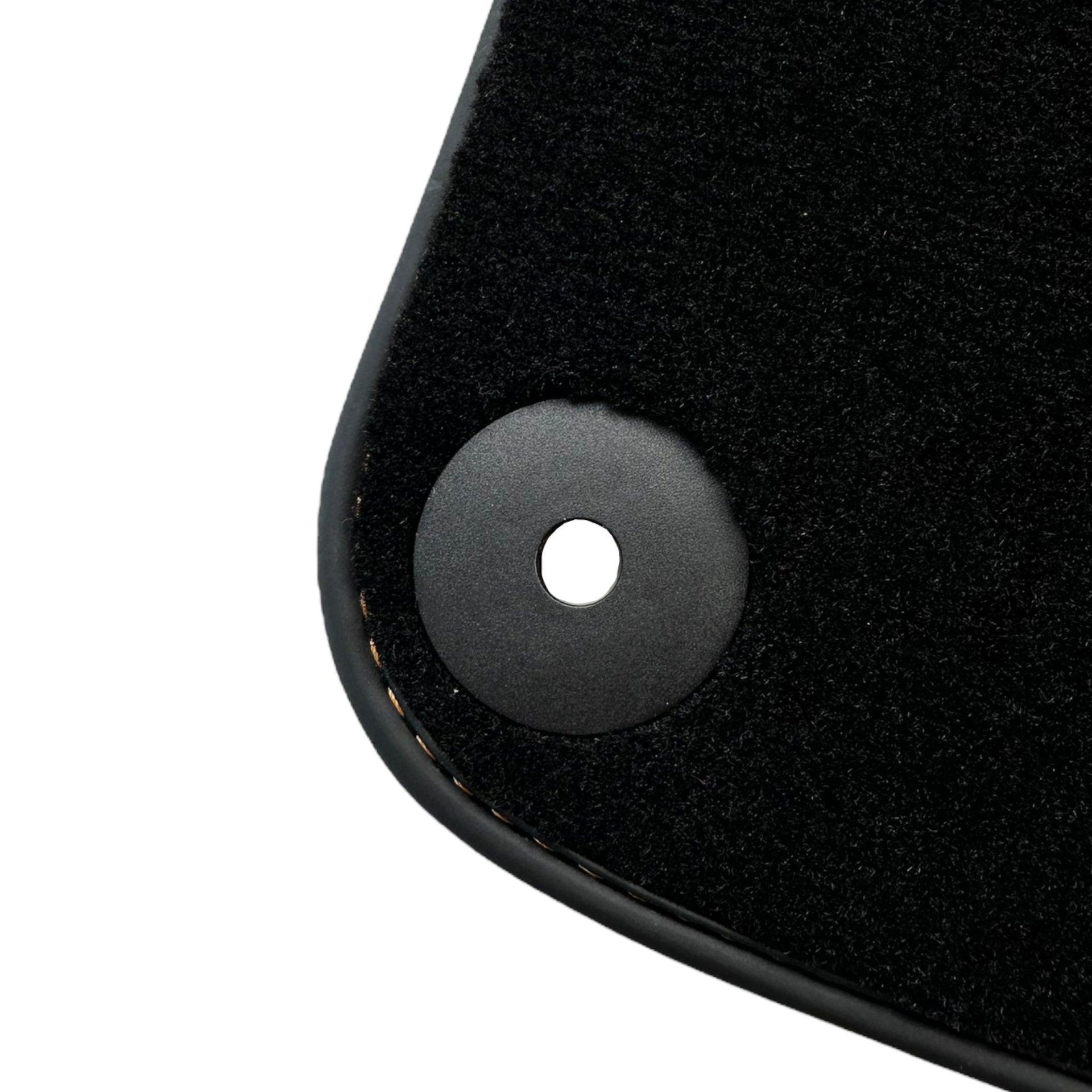 Black Floor Mats for Porsche 911 - 992 (2019-2024) Orange Alcantara ER56 Design - AutoWin