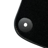 Black Floor Mats for Porsche 981 Boxster (2013-2016) with Orange Alcantara Leather ER56 Design - AutoWin