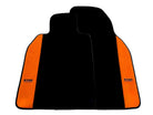Black Floor Mats for Porsche 986 Boxster (1996-2004) with Orange Alcantara Leather ER56 Design - AutoWin