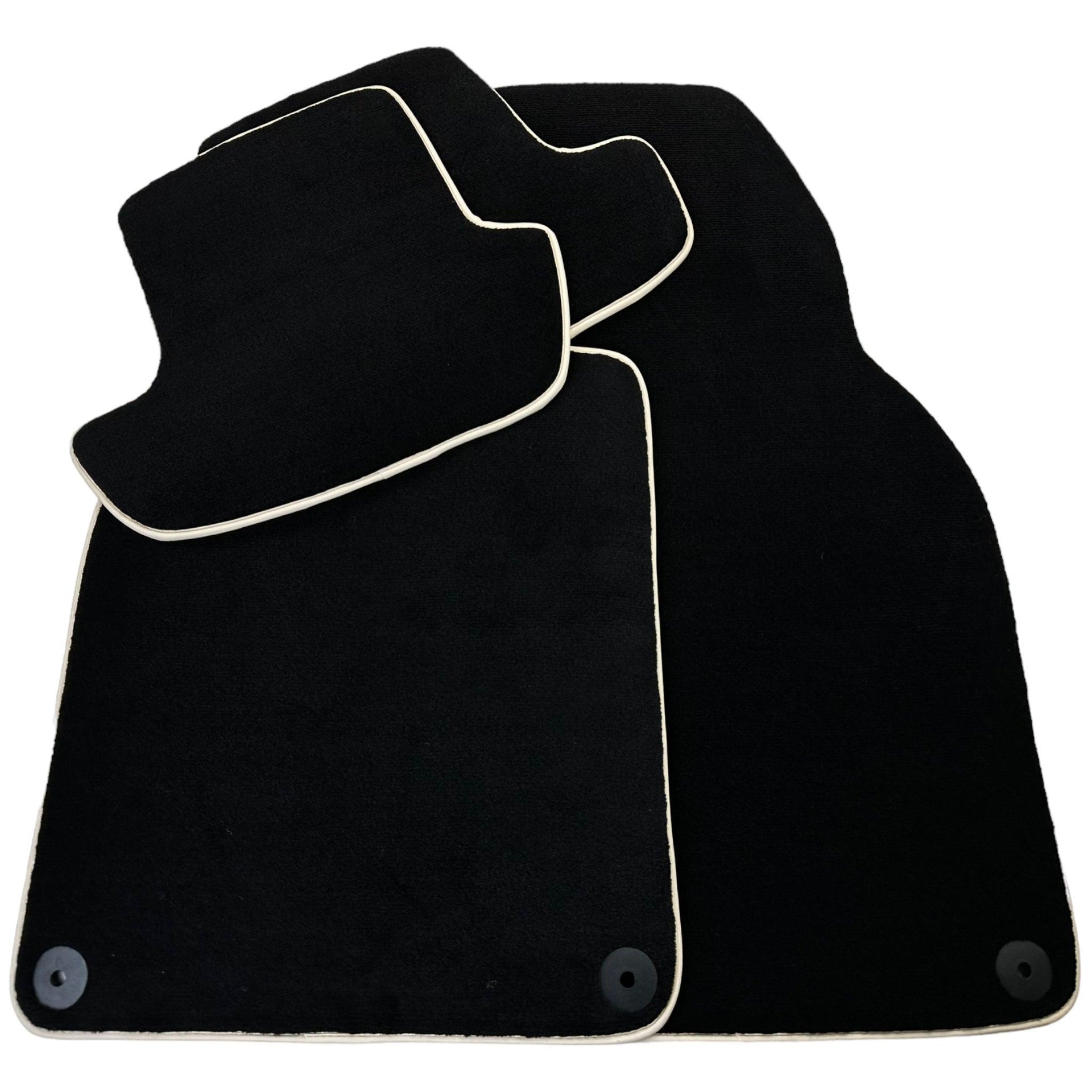 Black Floor Mats for Porsche Cayenne (2018-2023) | Beige Trim - AutoWin