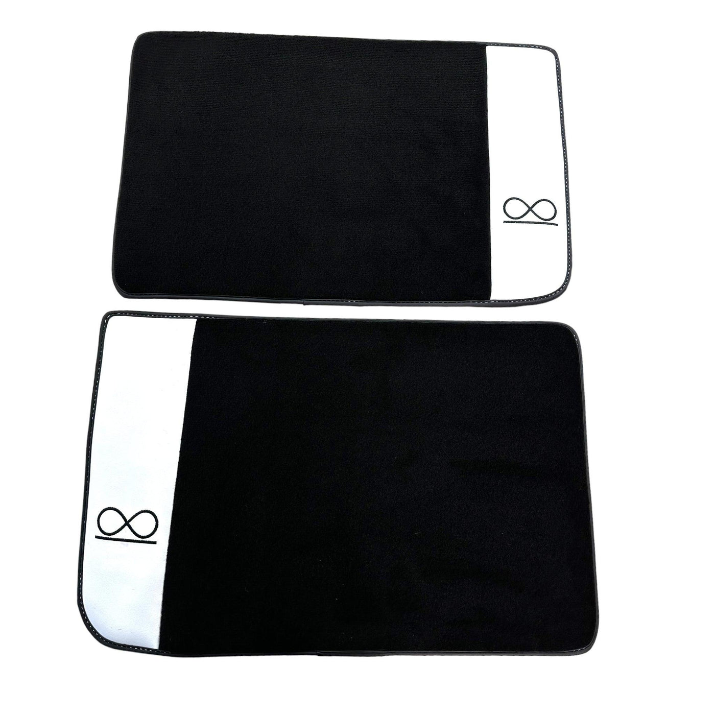 Black Floor Mats For Rolls Royce Black Badge Cullinan White Leather - AutoWin