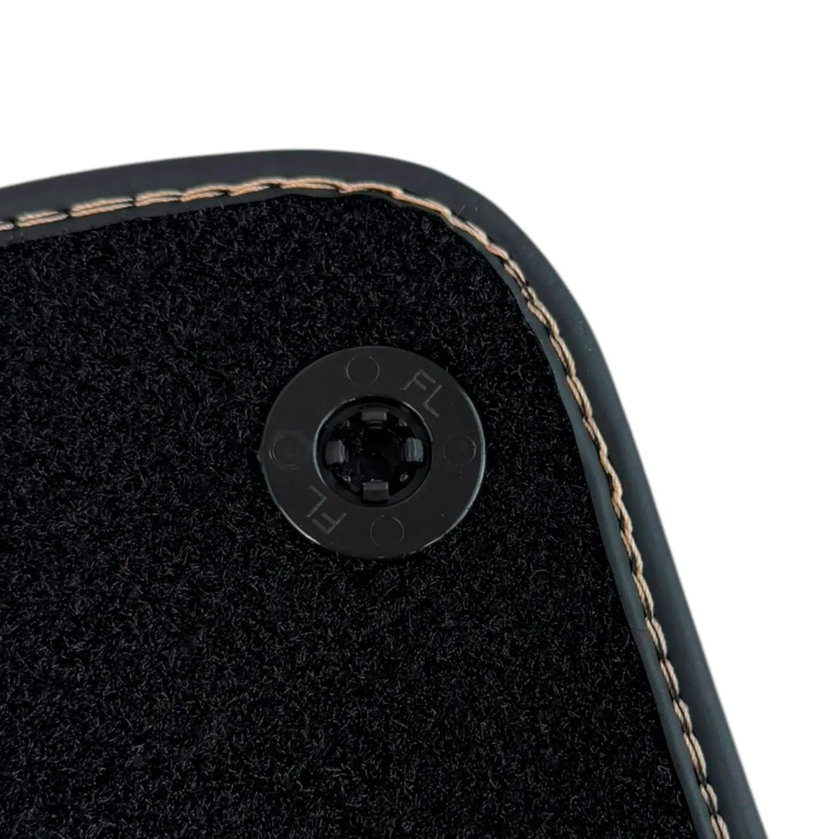 Black Floor Mats for Rolls Royce Cullinan (2018-2025) with Golden Leather