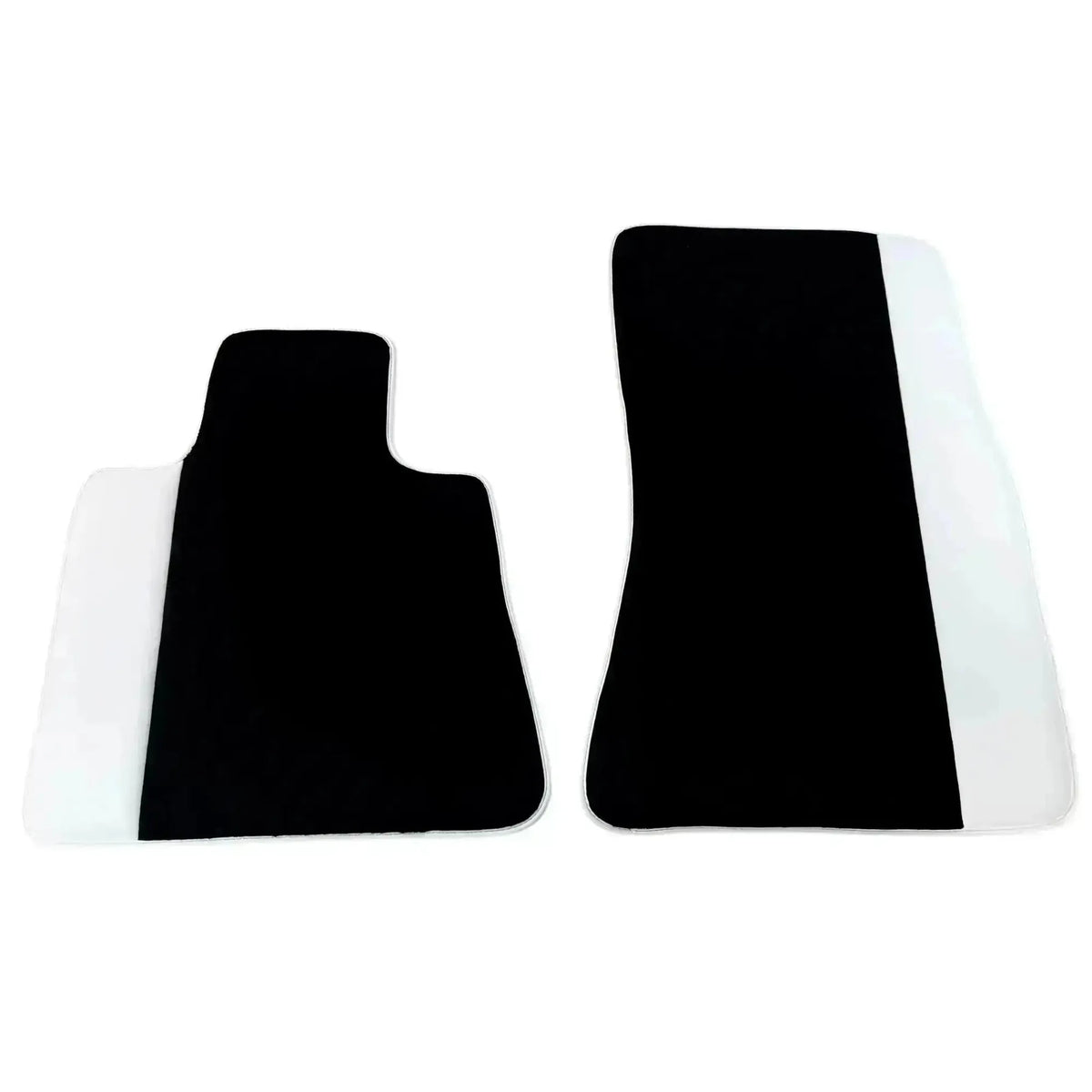 Black Floor Mats for Rolls Royce Dawn (2016-2023) with White Leather | White Trim