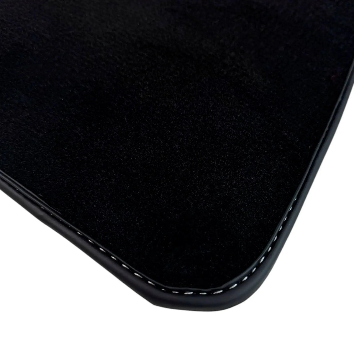 Black Floor Mats for Rolls Royce Shadow (1965-1977) with White Leather