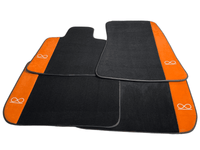 Black Floor Mats For Rolls Royce Spectre (2023-2024) Orange Alcantara Leather - AutoWin