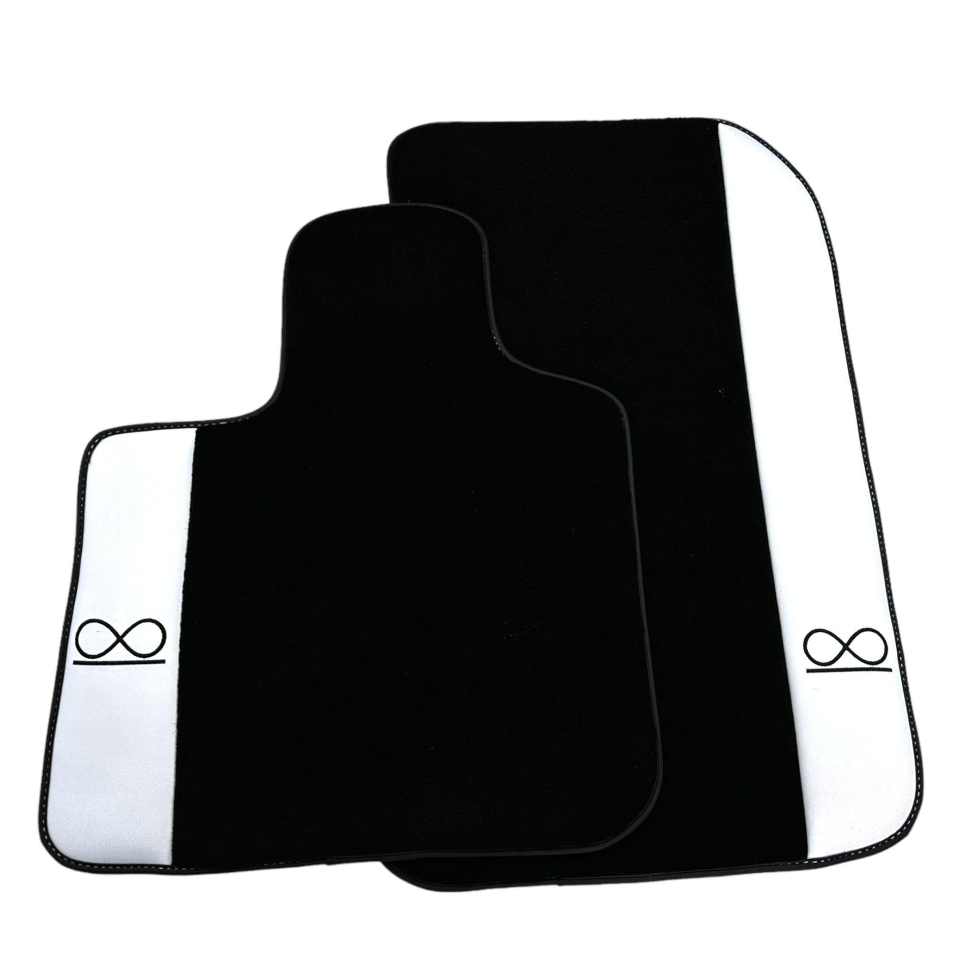 Black Floor Mats For Rolls Royce Spectre (2023-2024) White Leather - AutoWin