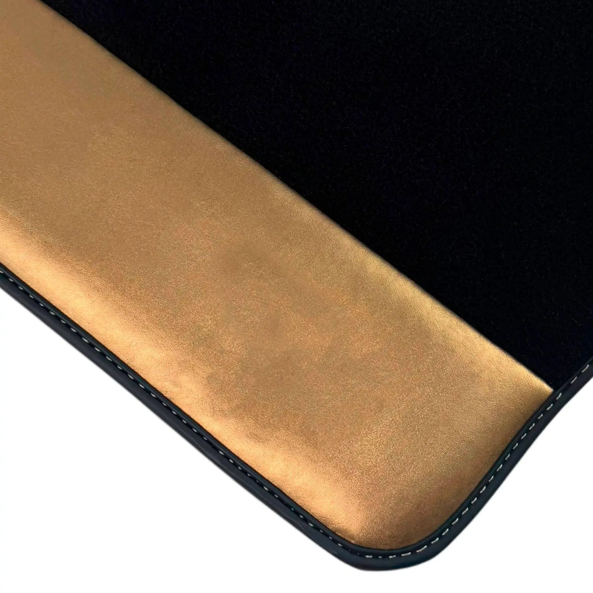 Black Floor Mats for Rolls Royce Spectre (2023-2024) with Gold Leather