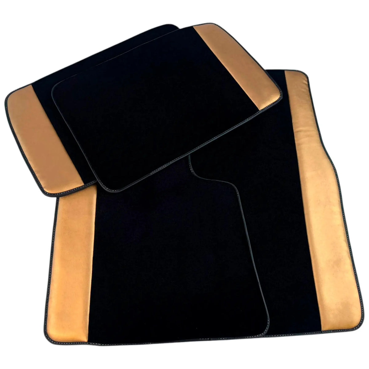 Black Floor Mats for Rolls Royce Spectre (2023-2024) with Gold Leather