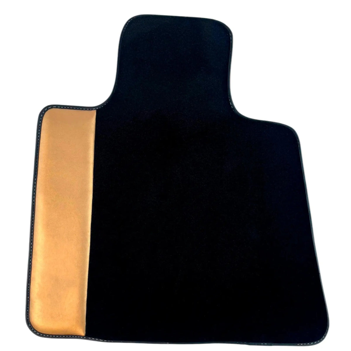 Black Floor Mats for Rolls Royce Wraith (2013–2023) with Golden Leather