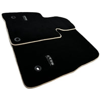 Black Floor Mats For Toyota Land Cruiser 150 (2009-2022) Beige Trim | ER56 Design - AutoWin