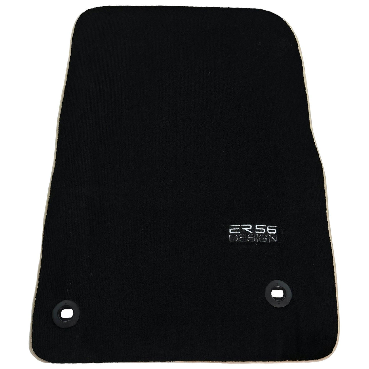 Black Floor Mats For Toyota Land Cruiser 150 (2009-2022) Beige Trim | ER56 Design - AutoWin