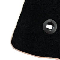 Black Floor Mats For Toyota Land Cruiser 150 (2009-2022) | Beige Trim - AutoWin