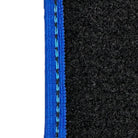 Black Floor Mats with Blue Trim for Pontiac FireBird (1970-1981) with Trans Am Logo - AutoWin
