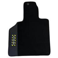 Black Floor Mats with Leather for Lamborghini Gallardo (2004-2014) - Fighter Jet Edition - AutoWin