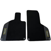 Black Floor Mats with Leather for Lamborghini Huracan (2014-2023) - Fighter Jet Edition - AutoWin