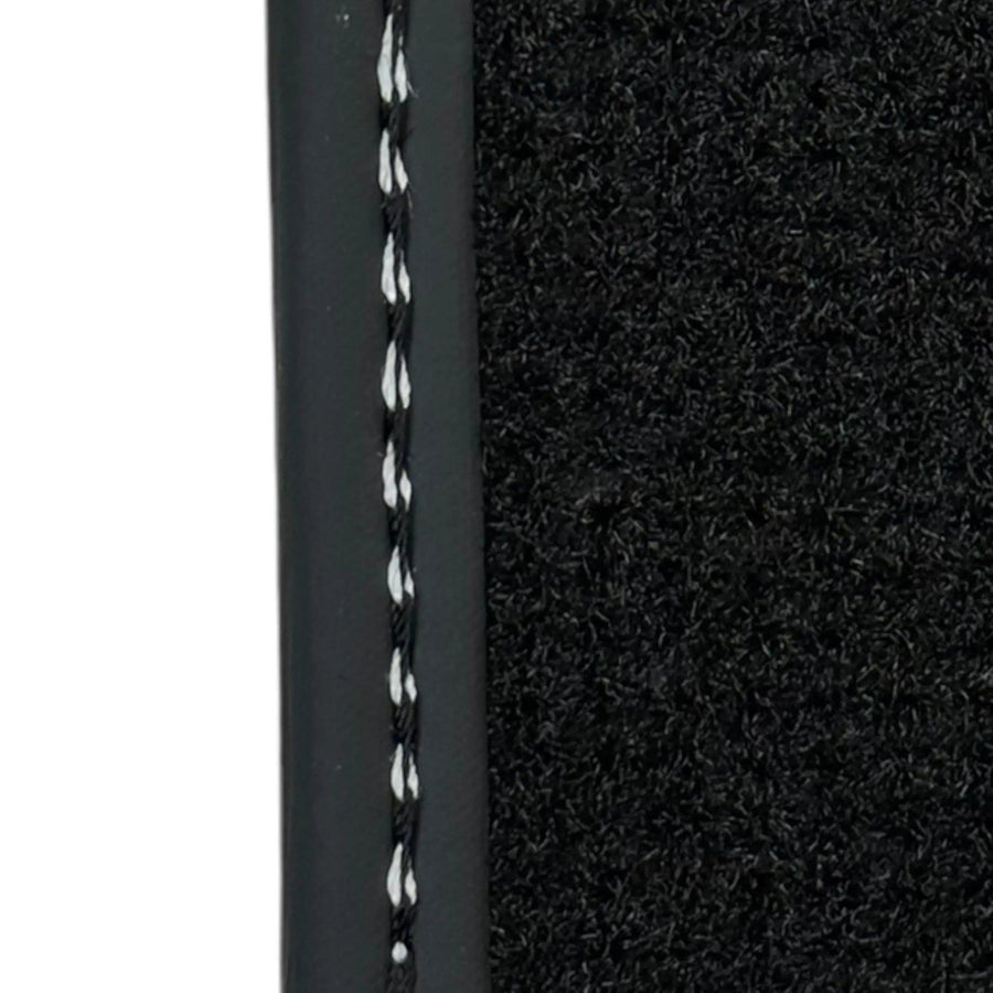 Black Floor Mats with Leather for Lamborghini Huracan (2014-2023) - Fighter Jet Edition - AutoWin