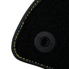 Black Floor Mats with Leather for Mercedes Benz E-Class W213 Sedan (2016-2020) - "Jet Fuel Only" - AutoWin