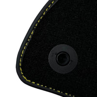 Black Floor Mats with Leather for Mercedes Benz E-Class W213 Sedan (2016-2020) - "Jet Fuel Only" - AutoWin