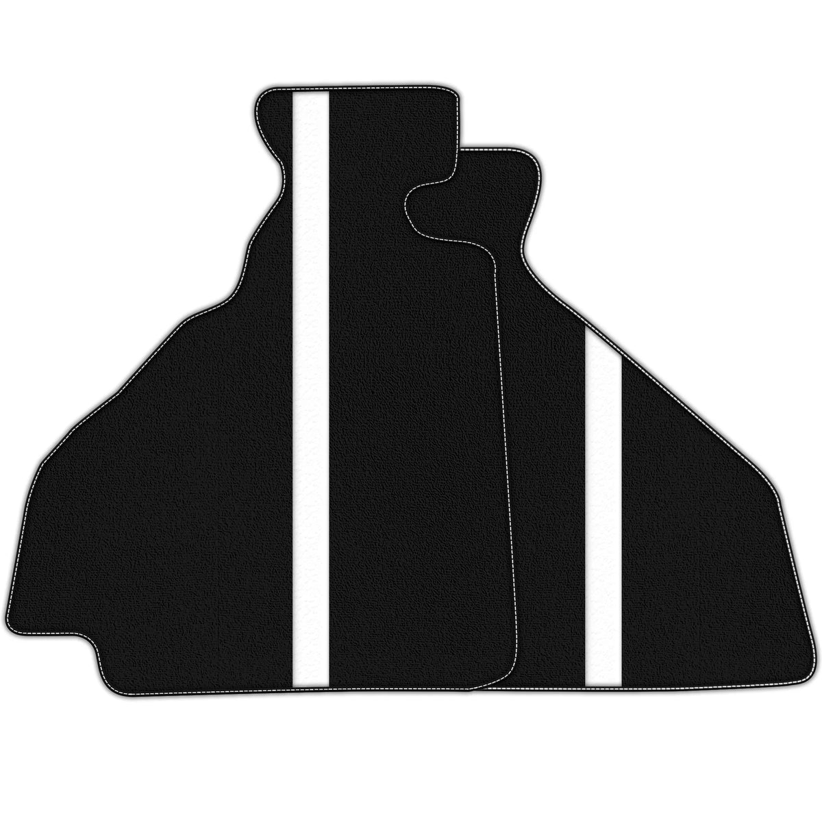 Black Floor Mats with Leather Line for Ferrari 348 TS (1989-1995) - Various Colors