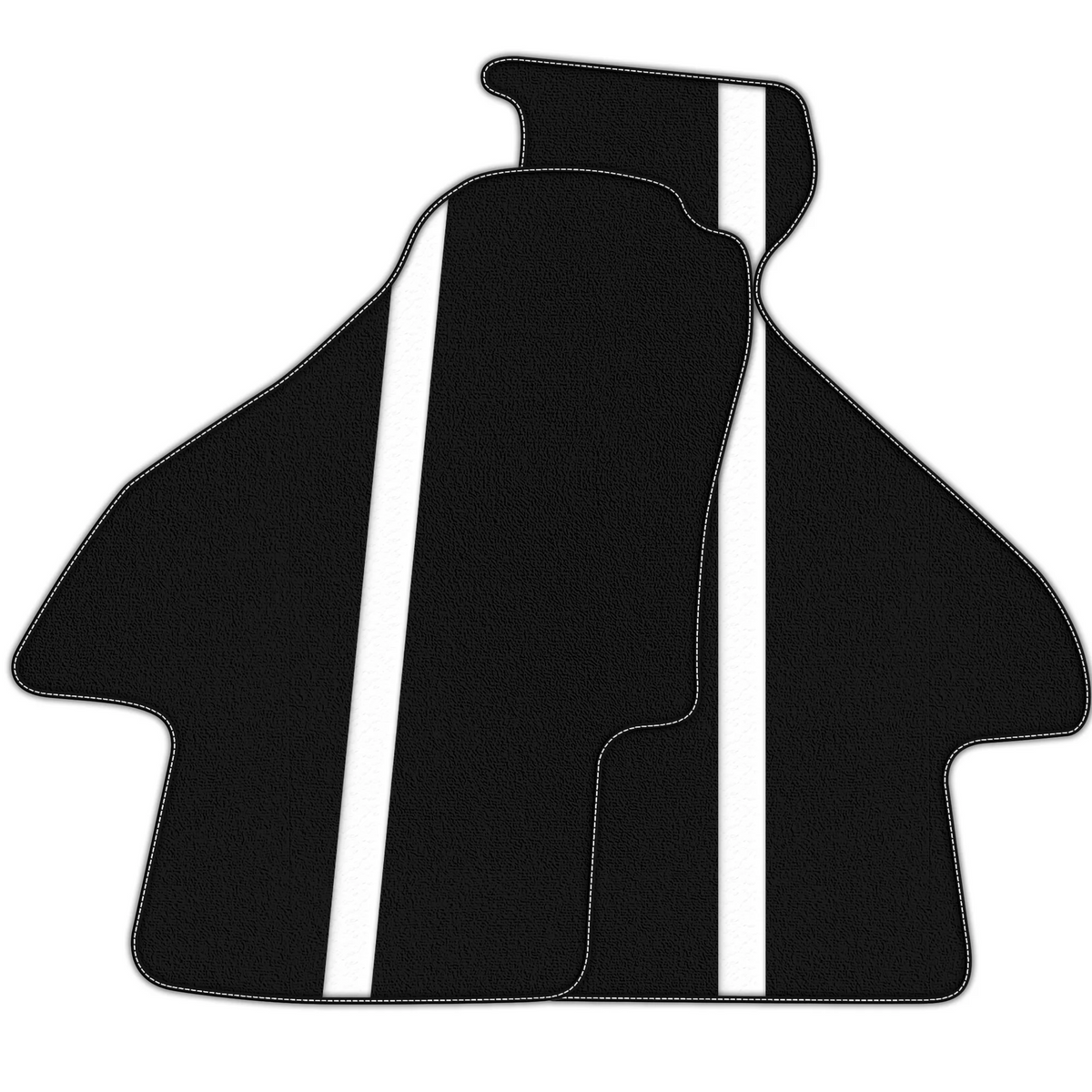 Black Floor Mats with Leather Line for Ferrari Mondial Coupe (1983-1993) - Various Colors