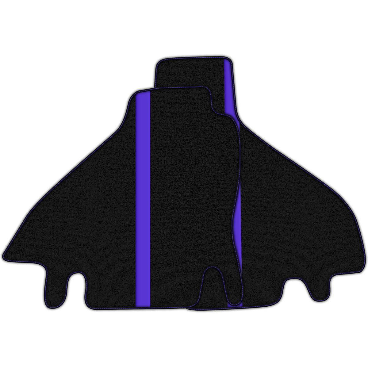 Black Floor Mats with Leather Line for Ferrari Testarossa (1984–1996) - Various Colors