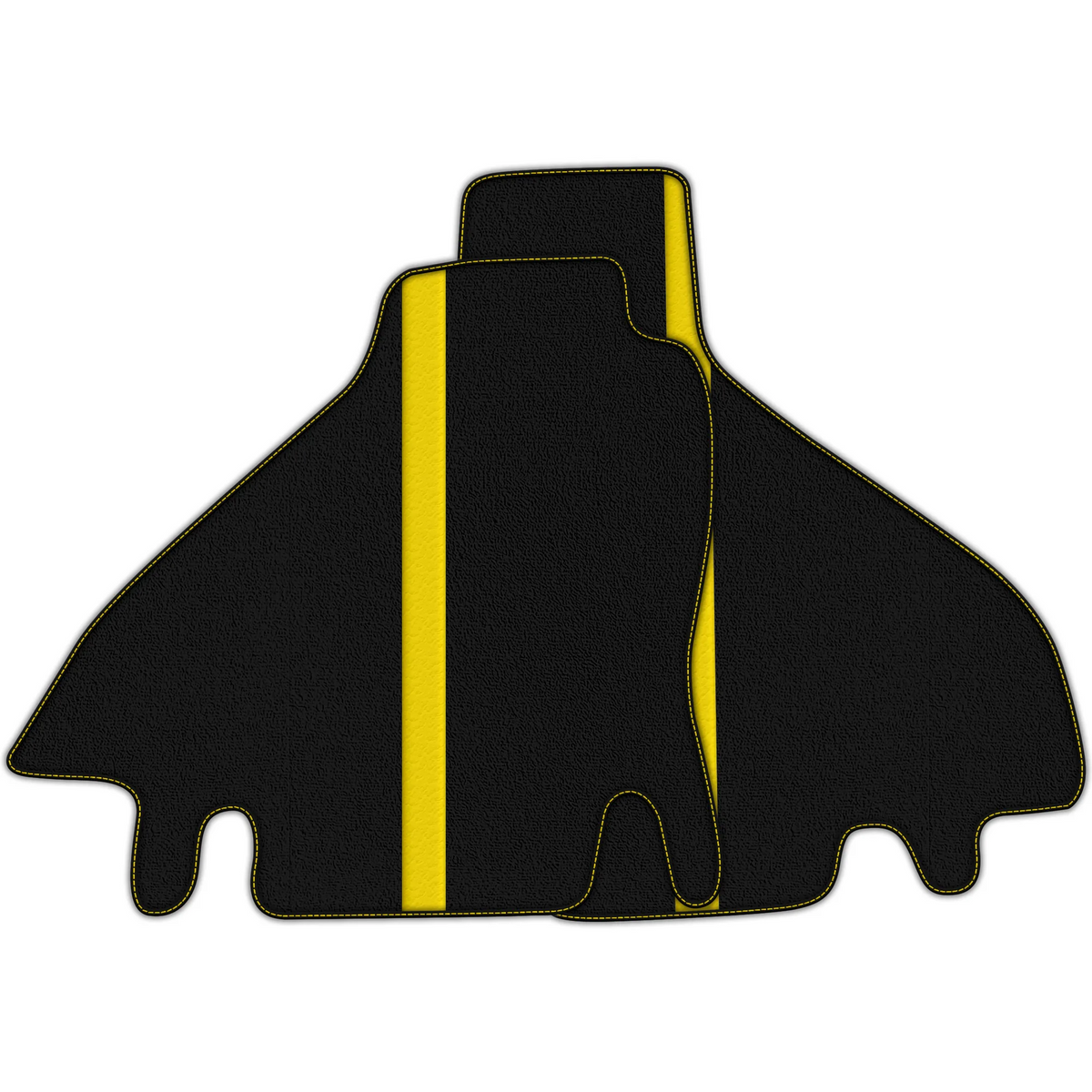 Black Floor Mats with Leather Line for Ferrari Testarossa (1984–1996) - Various Colors