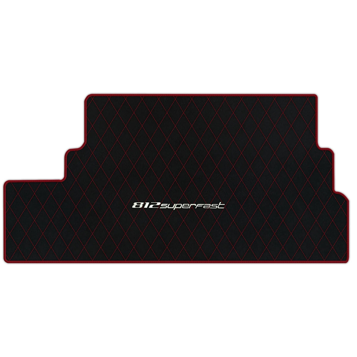 Black Leather Floor Mats for Ferrari 812 Superfast (2018-2023) with Single Diamond Pattern | Full Set Option