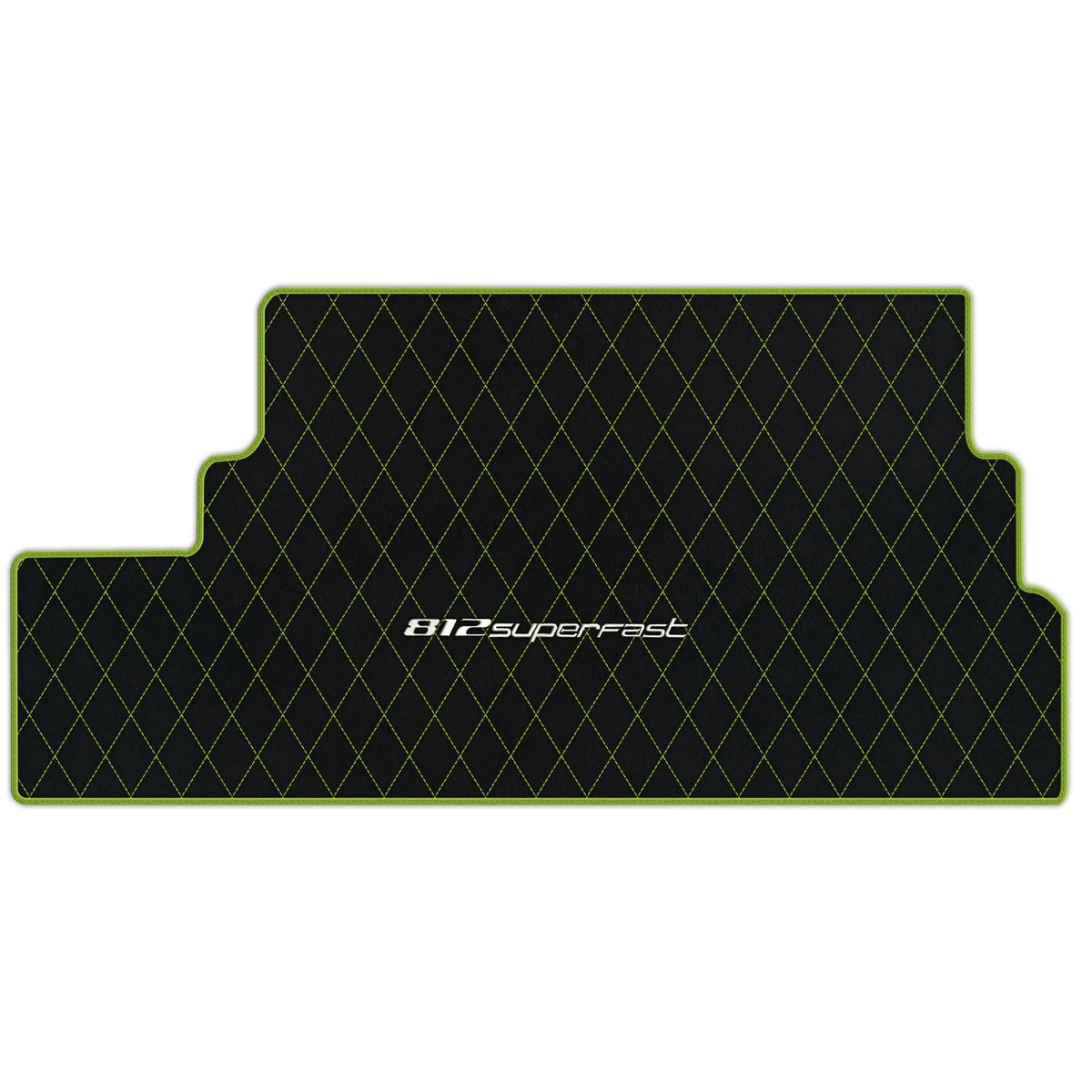 Black Leather Floor Mats for Ferrari 812 Superfast (2018-2023) with Single Diamond Pattern | Full Set Option