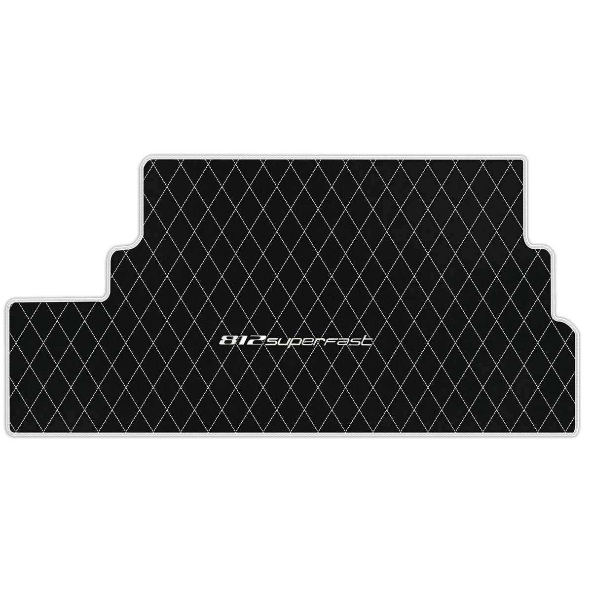 Black Leather Floor Mats for Ferrari 812 Superfast (2018-2023) with Single Diamond Pattern | Full Set Option