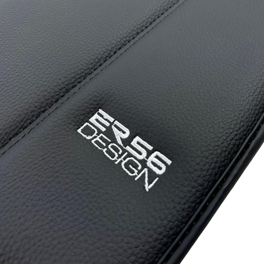 Black Leather Floor Mats For Ferrari F8 Tributo 2019-2022 ER56 Design - AutoWin
